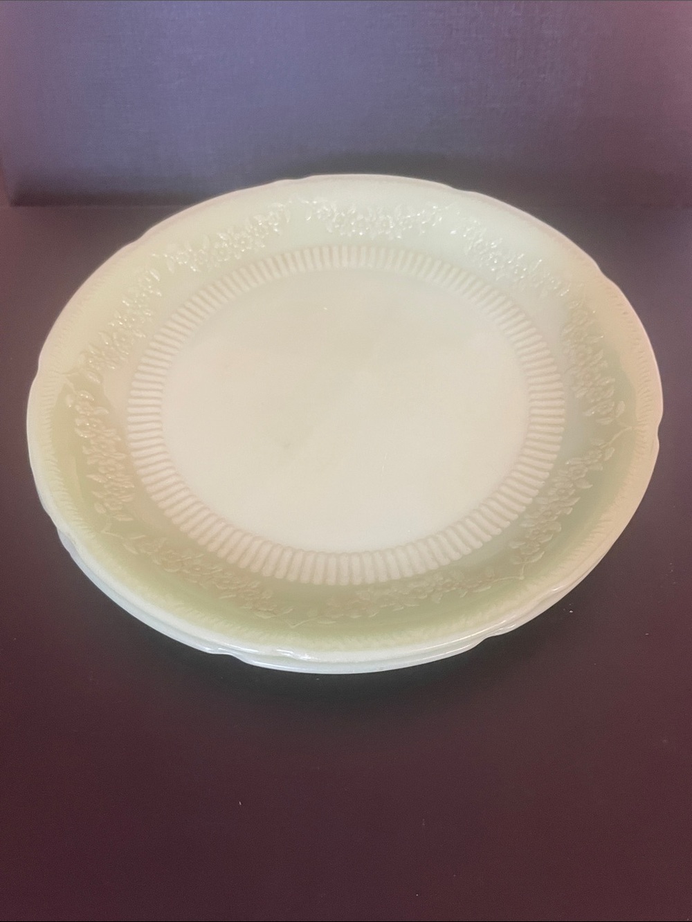 Vintage Anchor Hocking Alice Pattern Jadeite Plates Set of 2